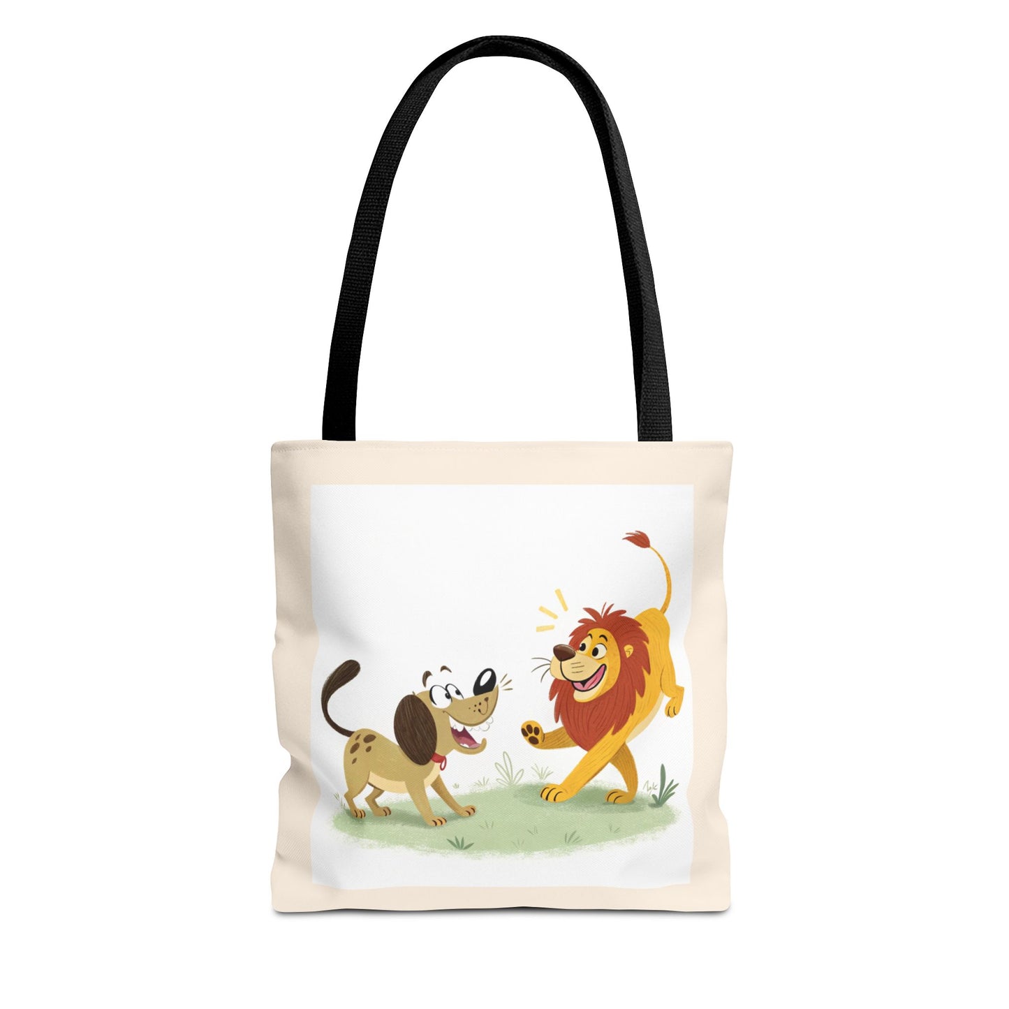 Design IA: chien et lion cartoon