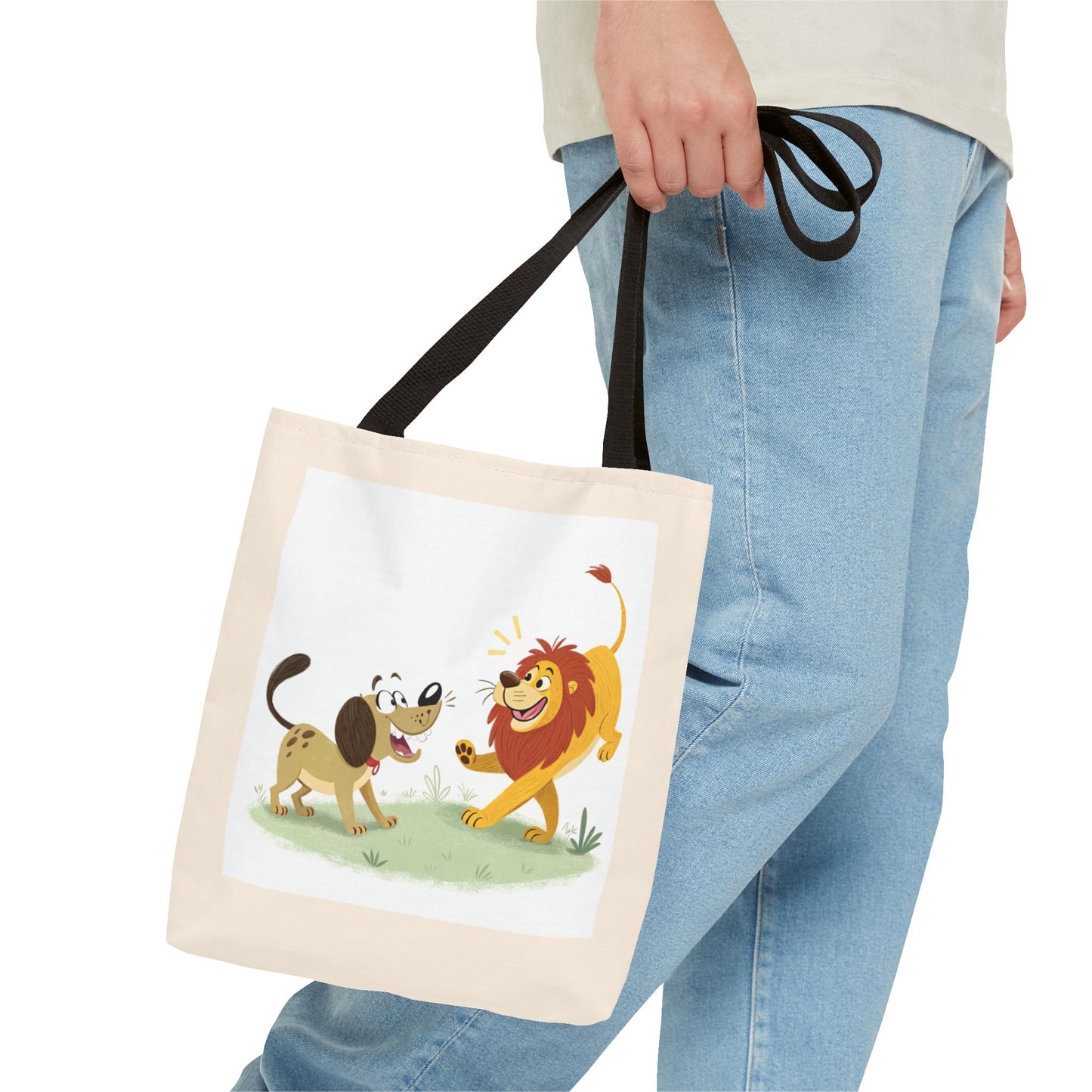 Design IA: chien et lion cartoon