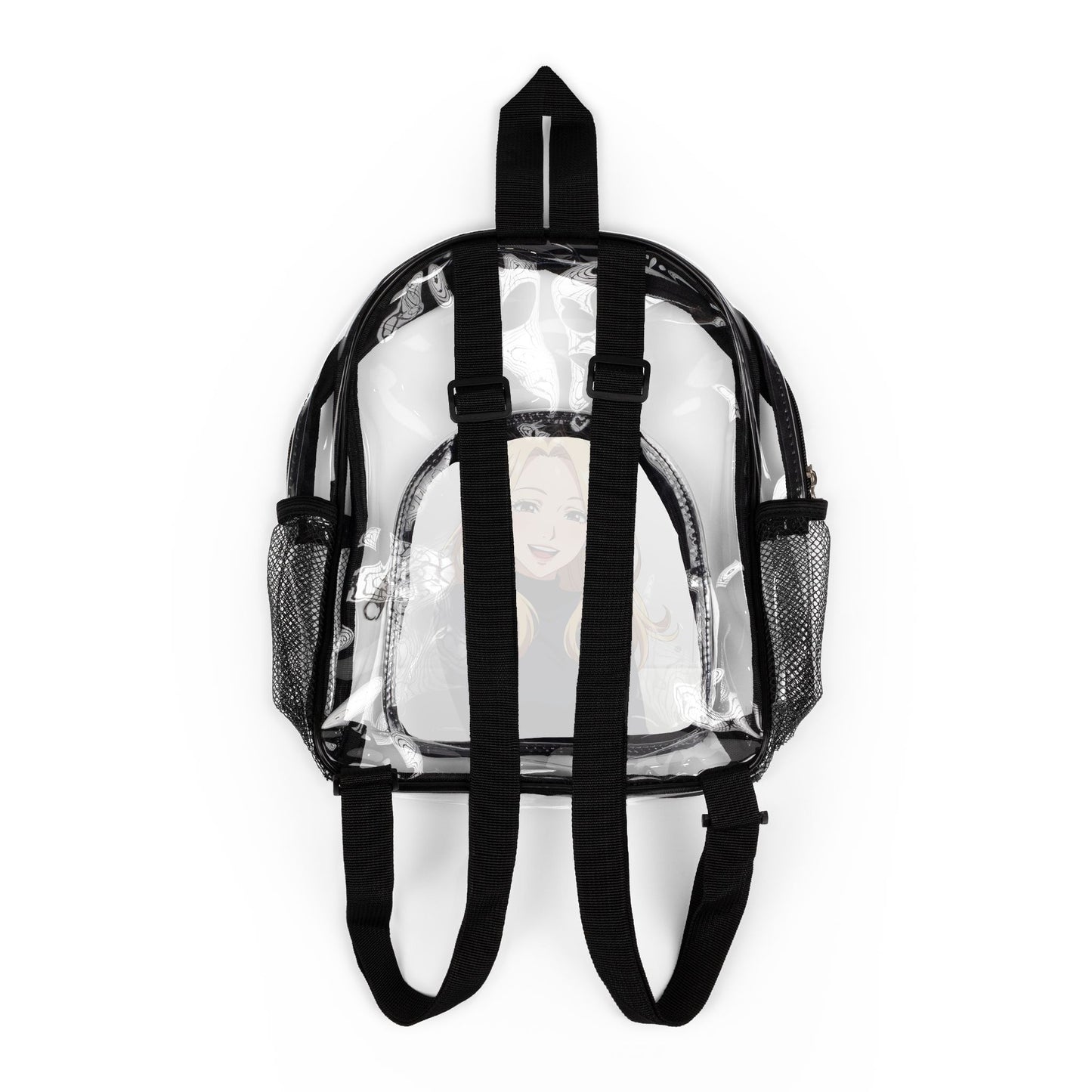 Transparent Clear Stadium Backpack with Anime Design, Perfect for Concerts, Sports Events, Festivals, School, Travel and Everyday Use