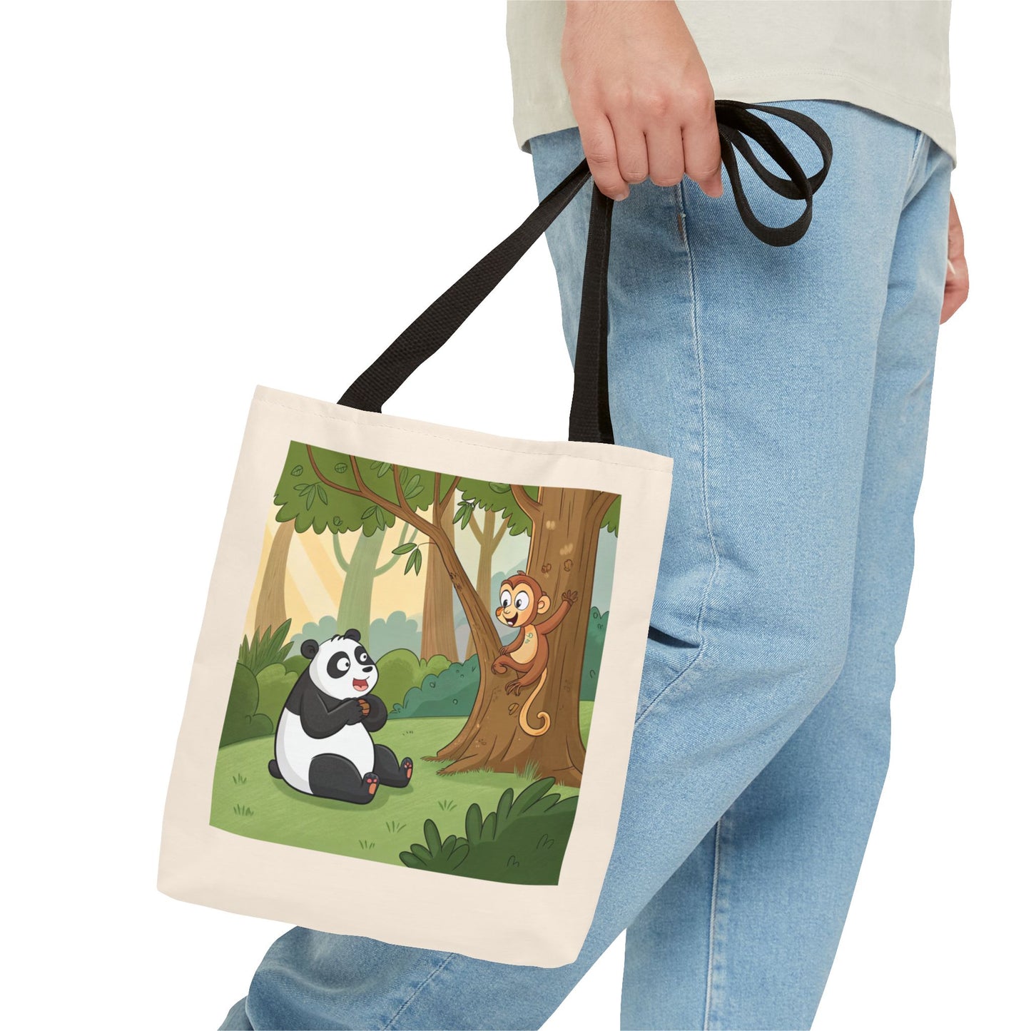 Design IA: Panda et singe en cartoon