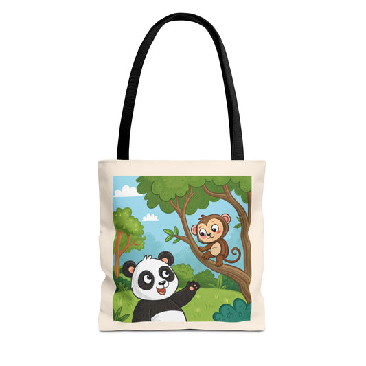 Design IA: Panda et singe en cartoon