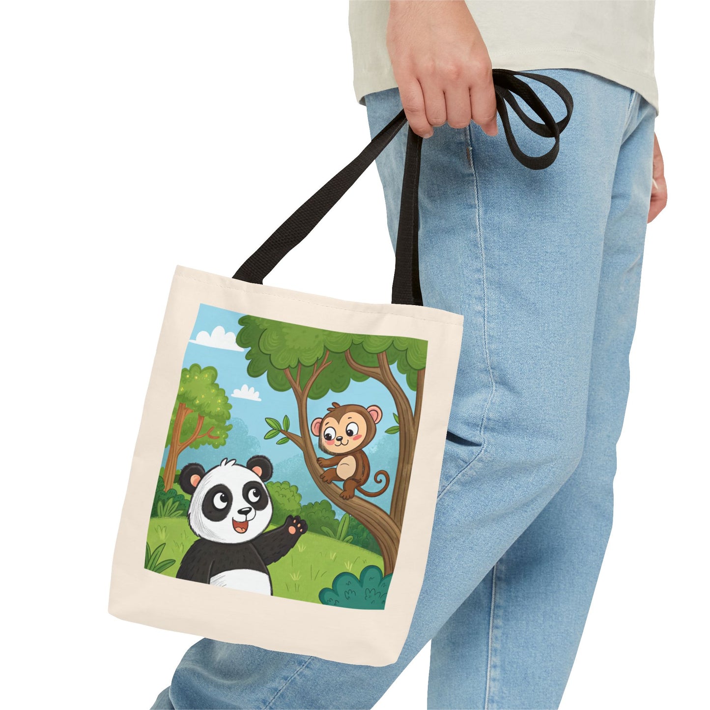 Design IA: Panda et singe en cartoon