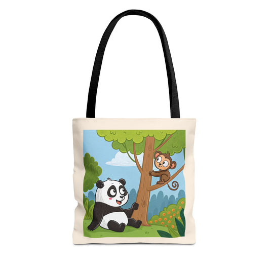 Design IA: Panda et singe en cartoon