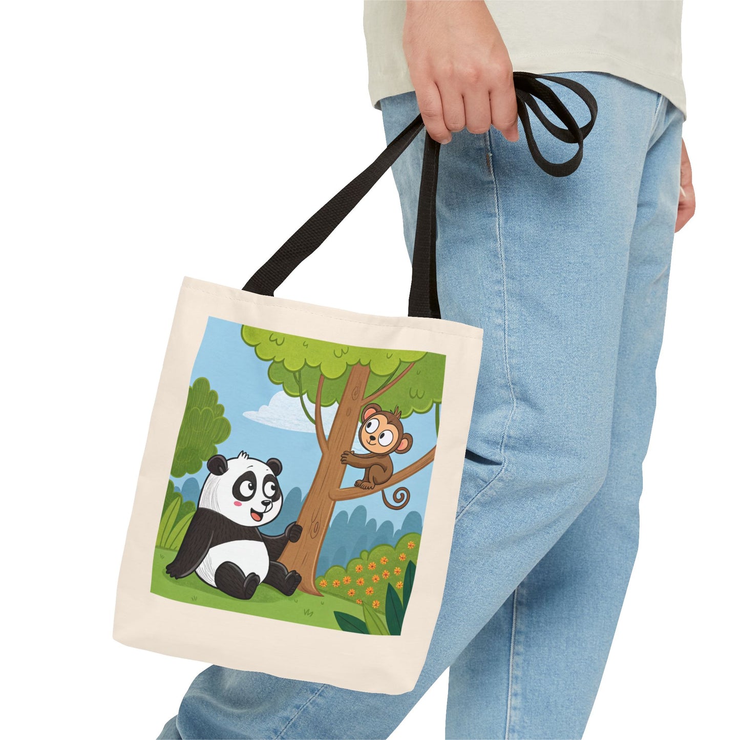 Design IA: Panda et singe en cartoon